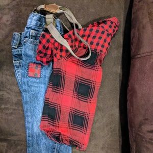 Buffalo Check Shirt & Suspender Jeans